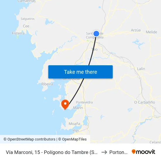 Vía Marconi, 15 - Polígono do Tambre (Santiago) to Portonovo map