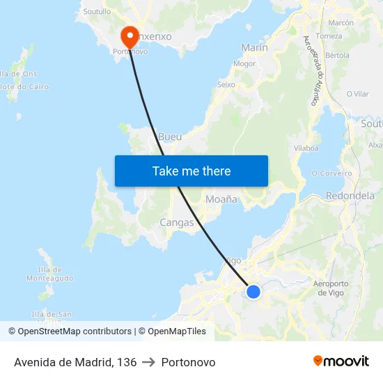 Avenida de Madrid, 136 to Portonovo map