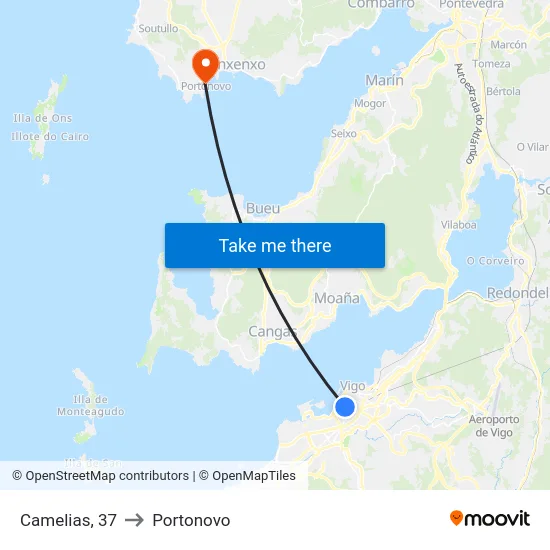 Camelias, 37 to Portonovo map