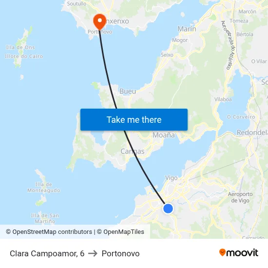 Clara Campoamor, 6 to Portonovo map