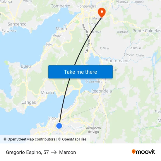 Gregorio Espino, 57 to Marcon map