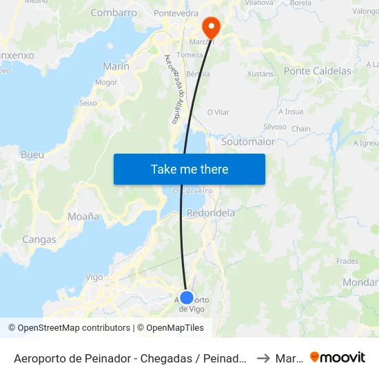 Aeroporto de Peinador - Chegadas / Peinador Airport - Arrivals to Marcon map
