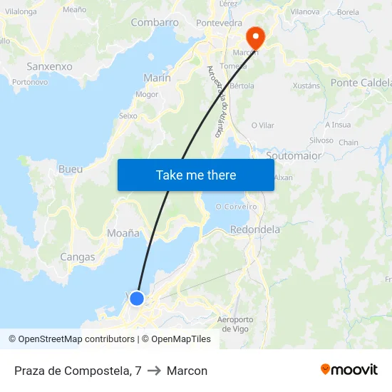 Praza de Compostela, 7 to Marcon map
