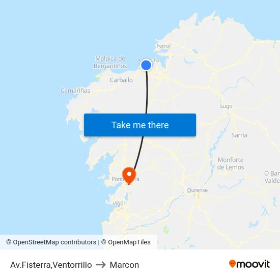 Av.Fisterra,Ventorrillo to Marcon map