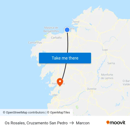 Os Rosales, Cruzamento San Pedro to Marcon map