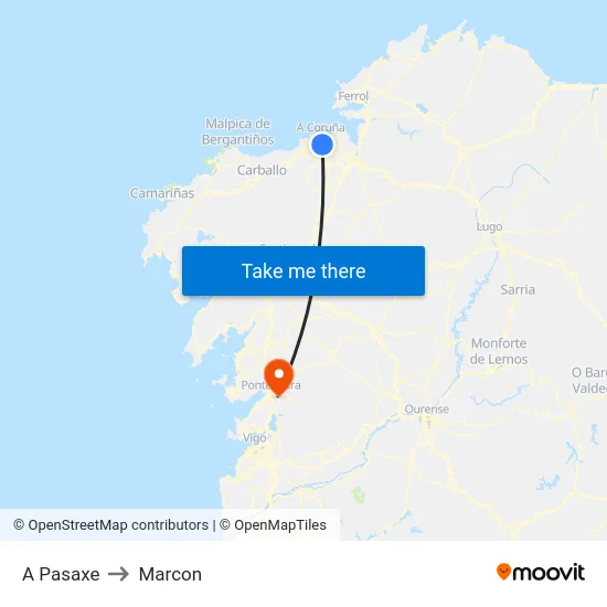 A Pasaxe to Marcon map