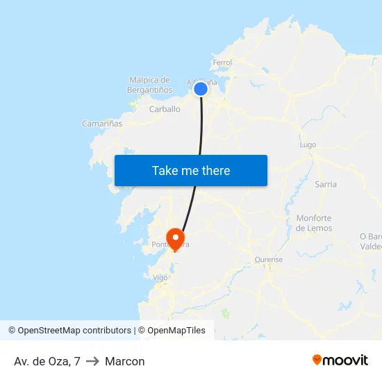 Av. de Oza, 7 to Marcon map