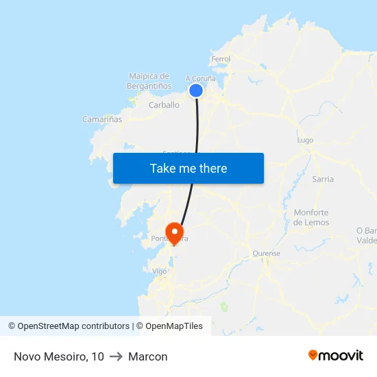 Novo Mesoiro, 10 to Marcon map
