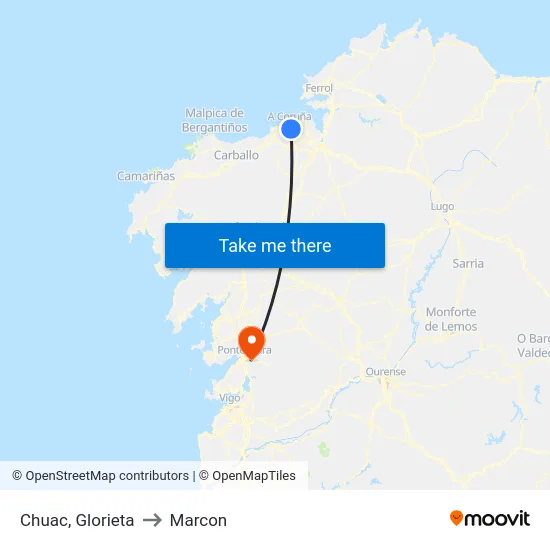 Chuac, Glorieta to Marcon map