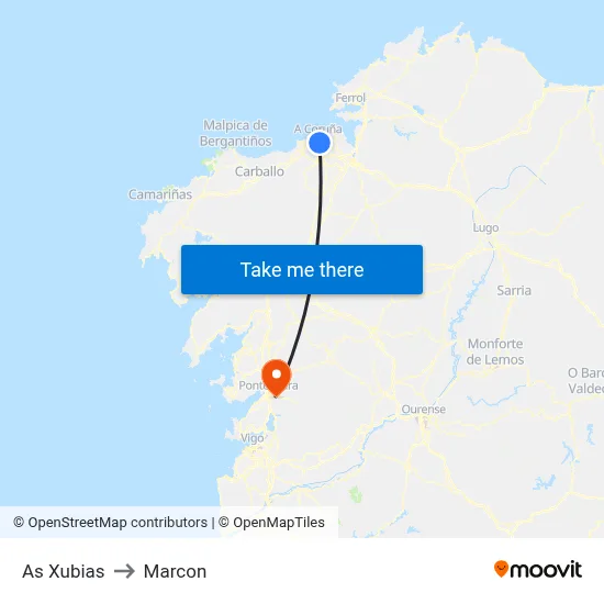 As Xubias to Marcon map