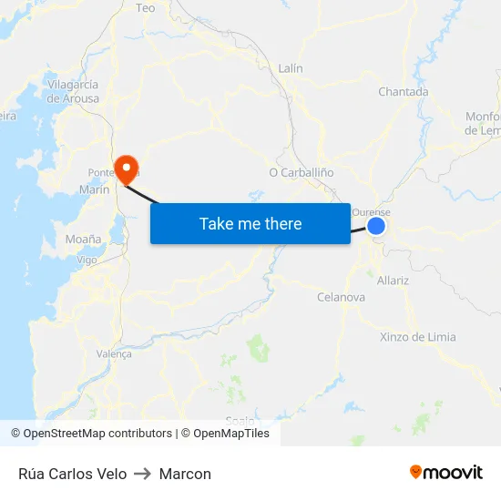 Rúa Carlos Velo to Marcon map