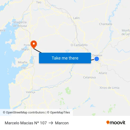 Marcelo Macías Nº 107 to Marcon map