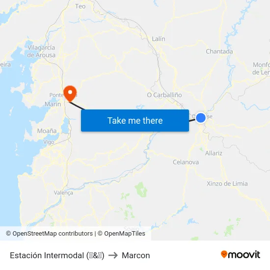 Estación Intermodal (🚌&🚆) to Marcon map