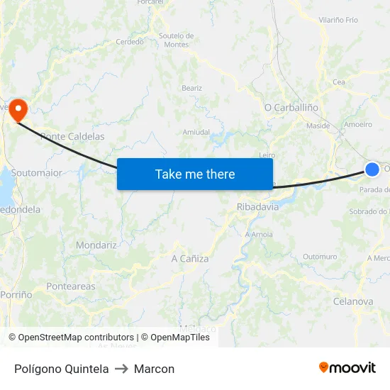 Polígono Quintela to Marcon map