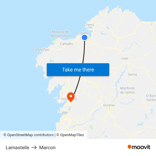 Lamastelle to Marcon map