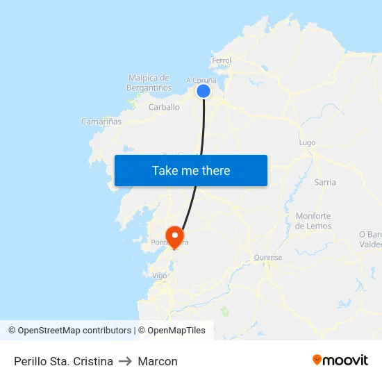 Perillo Sta. Cristina to Marcon map