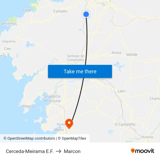 Cerceda-Meirama E.F. to Marcon map