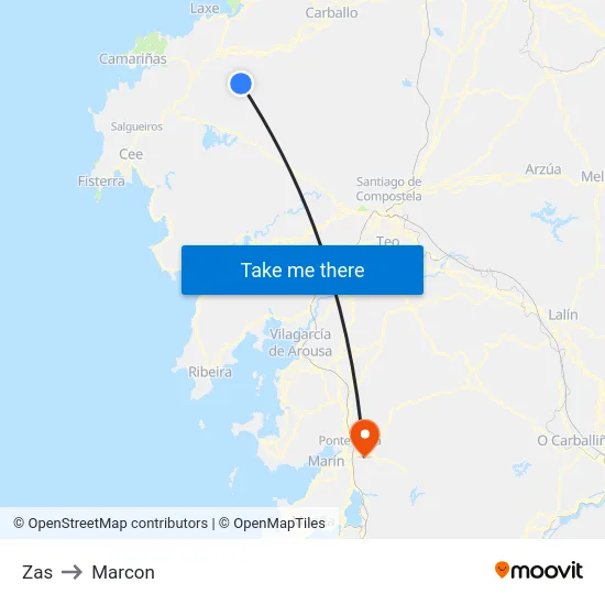 Zas to Marcon map