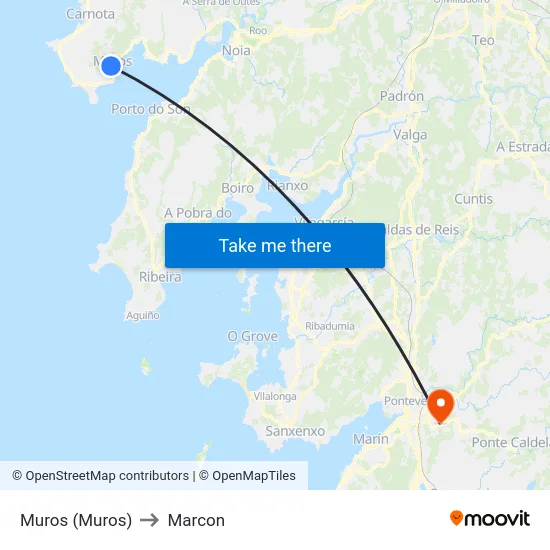 Muros (Muros) to Marcon map