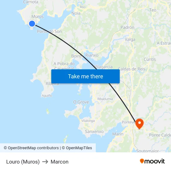 Louro (Muros) to Marcon map