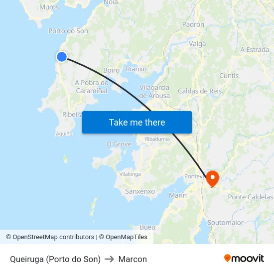 Queiruga (Porto do Son) to Marcon map