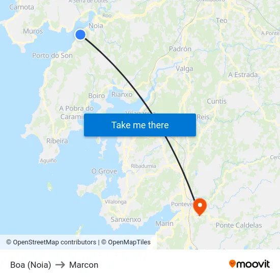 Boa (Noia) to Marcon map
