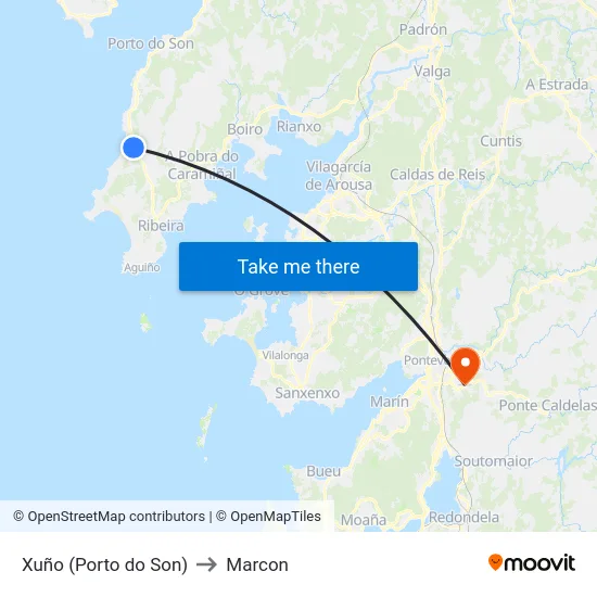 Xuño (Porto do Son) to Marcon map