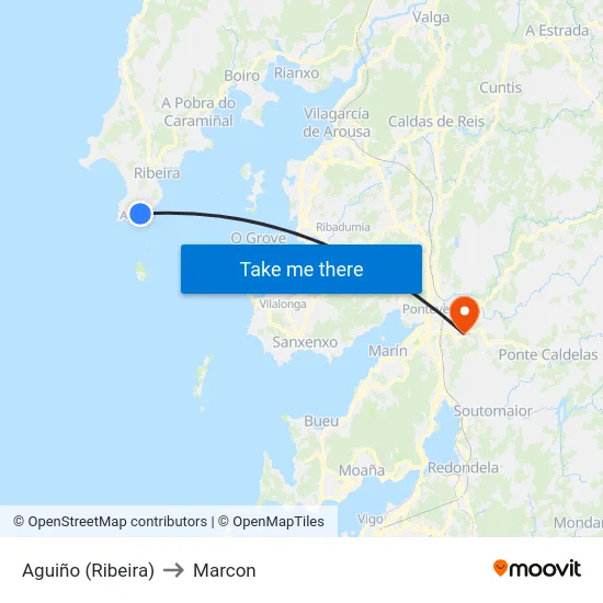 Aguiño (Ribeira) to Marcon map