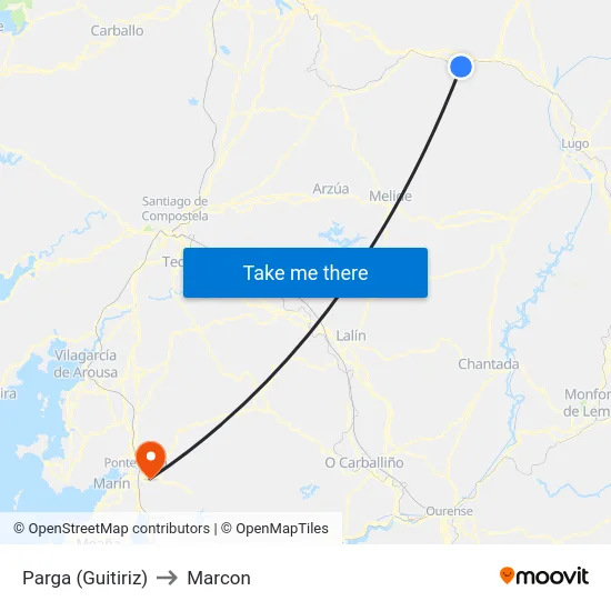 Parga (Guitiriz) to Marcon map