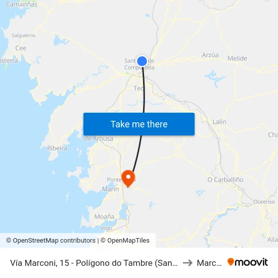 Vía Marconi, 15 - Polígono do Tambre (Santiago) to Marcon map