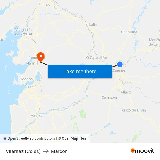 Vilarnaz (Coles) to Marcon map