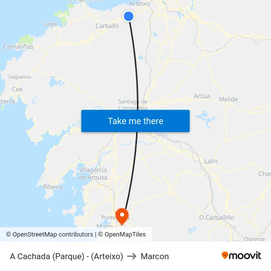 A Cachada (Parque) - (Arteixo) to Marcon map