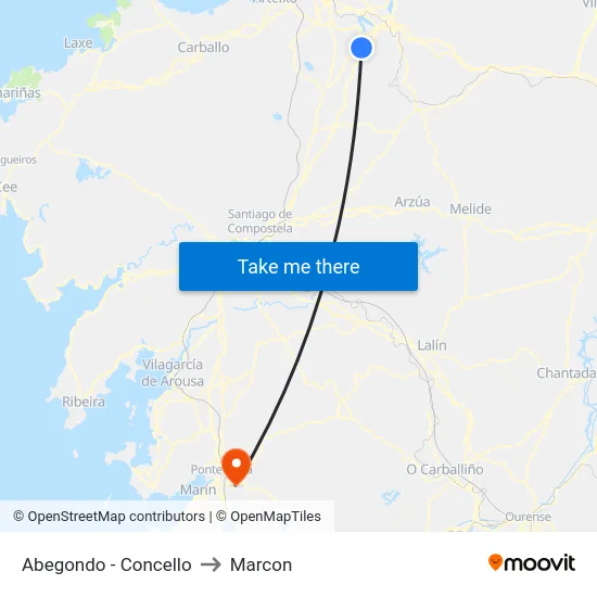 Abegondo - Concello to Marcon map