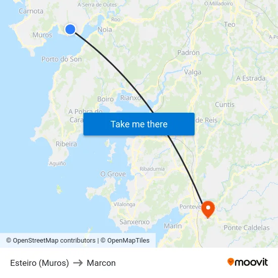 Esteiro (Muros) to Marcon map