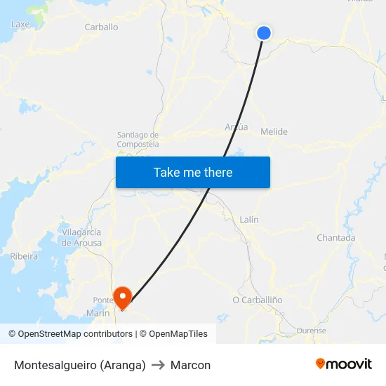 Montesalgueiro (Aranga) to Marcon map