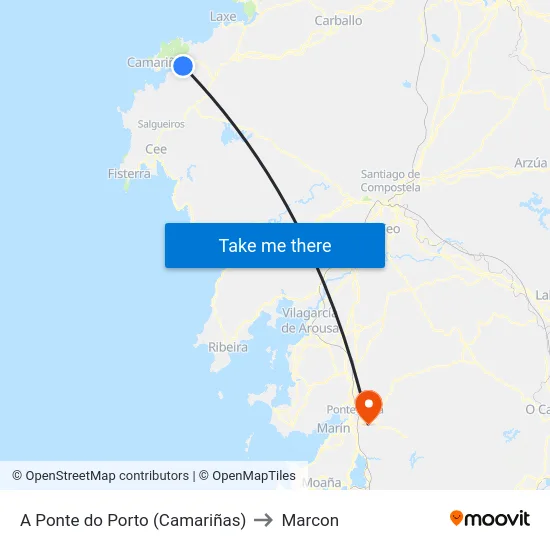 A Ponte do Porto (Camariñas) to Marcon map