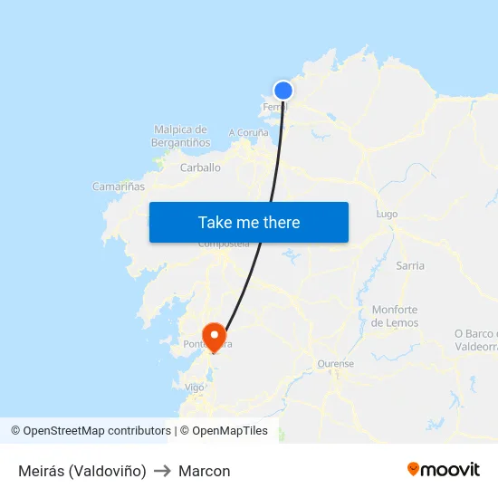 Meirás (Valdoviño) to Marcon map