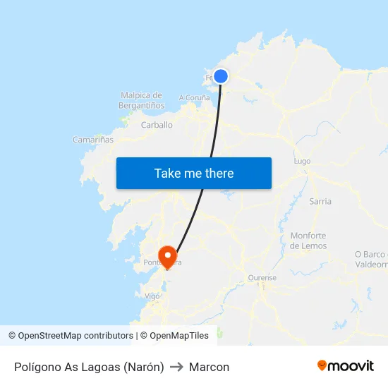 Polígono As Lagoas (Narón) to Marcon map