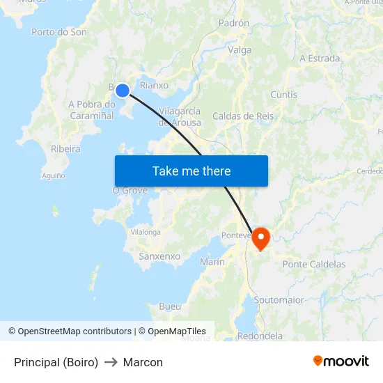 Principal (Boiro) to Marcon map