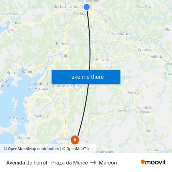 Avenida de Ferrol - Praza da Mercé to Marcon map