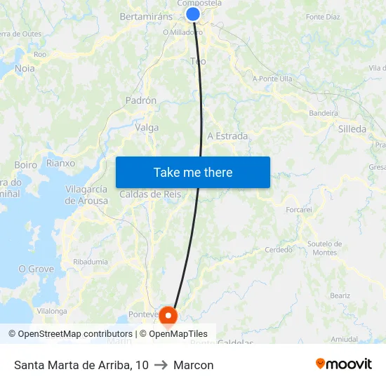 Santa Marta de Arriba, 10 to Marcon map