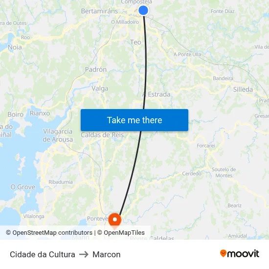 Cidade da Cultura to Marcon map