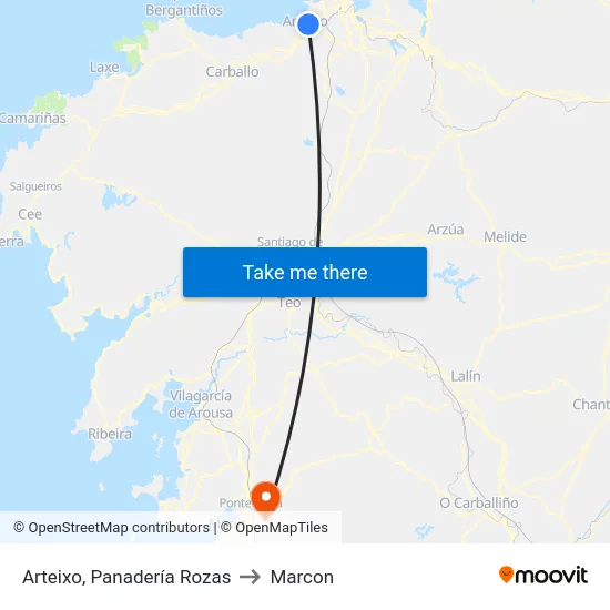 Arteixo, Panadería Rozas to Marcon map