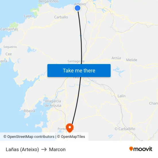 Lañas (Arteixo) to Marcon map
