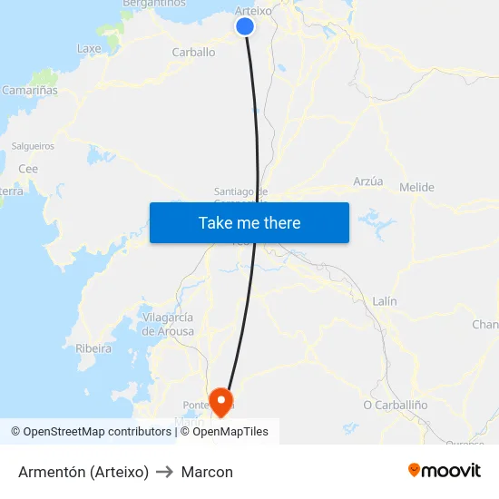 Armentón (Arteixo) to Marcon map