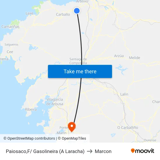 Paiosaco,F/ Gasolineira (A Laracha) to Marcon map