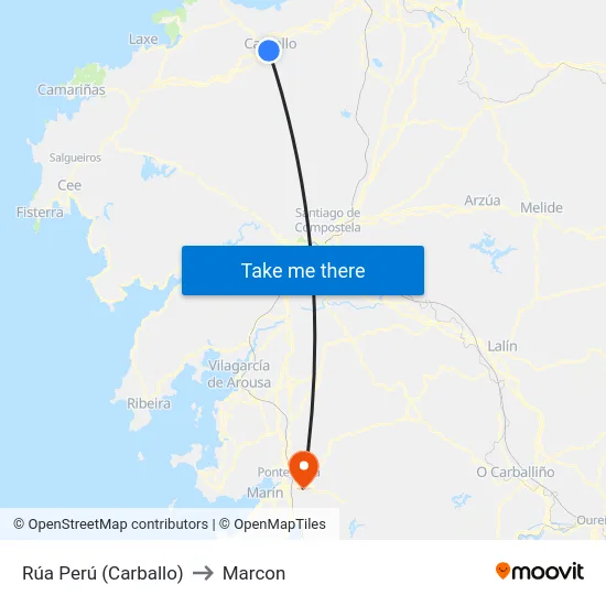 Rúa Perú (Carballo) to Marcon map