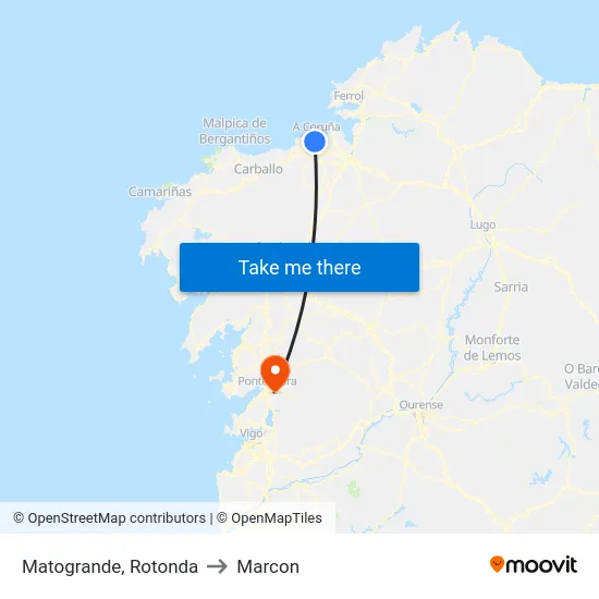 Matogrande, Rotonda to Marcon map