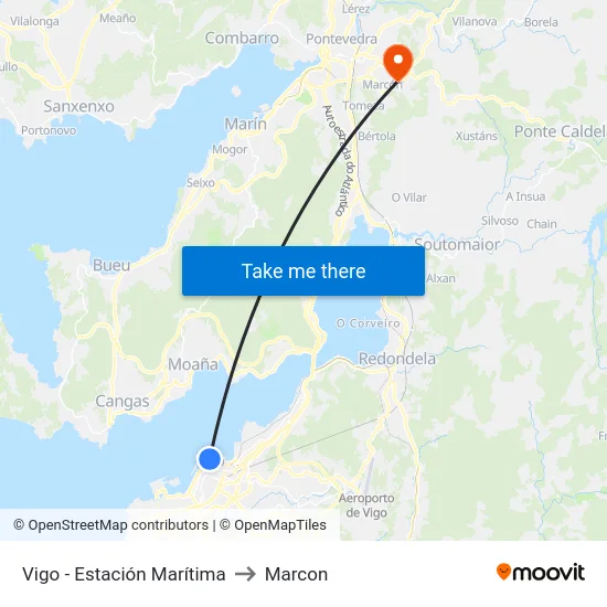Vigo - Estación Marítima to Marcon map