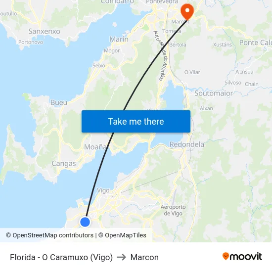 Florida - O Caramuxo (Vigo) to Marcon map